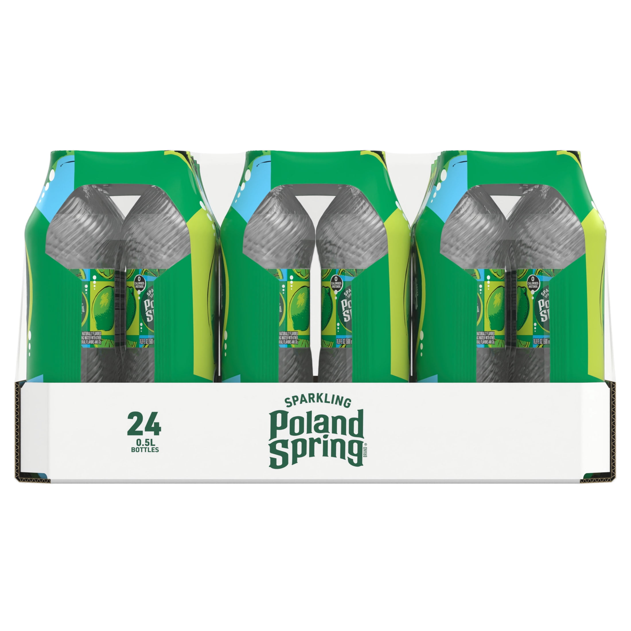 Poland Spring Sparkling Water, Zesty Lime, 16.9 Oz. Bottles (24 Count)