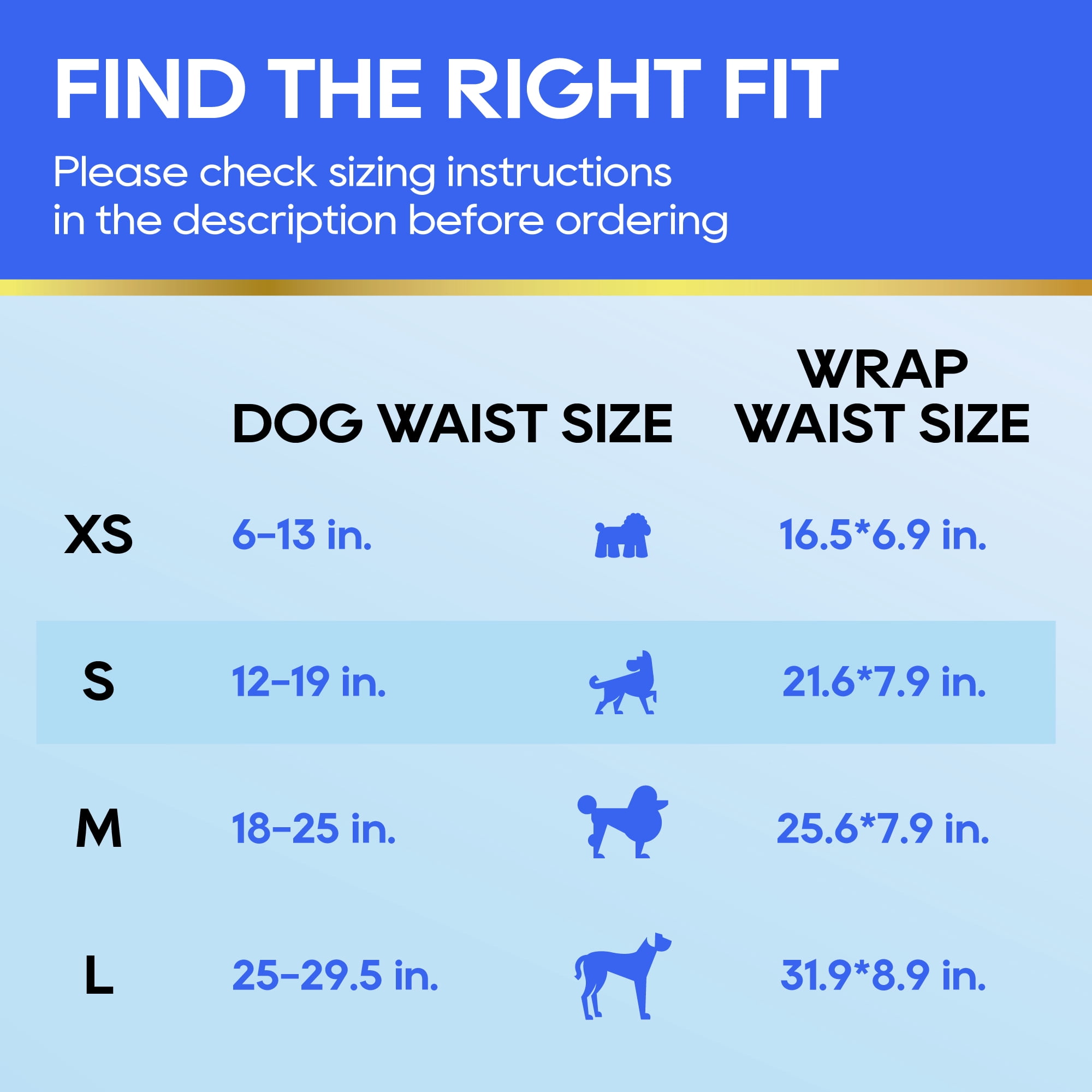 Honey Care All-Absorb Incontinence Wraps for Small Male Dogs