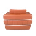 thumbnail image 6 of Terra Cotta Stripe Top Grade Italian Leather Chair, 6 of 7