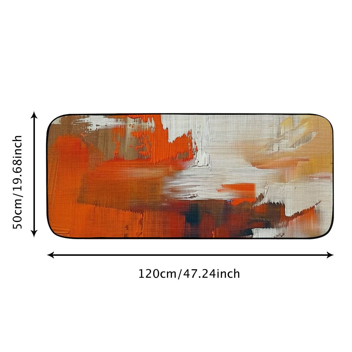 PHYHOO Abstract Orange Bath Mat Burnt Orange Brown Oil Painting Ombre Watercolor Grunge Brushstrokes Colorful Art Modern Home Decor,Bathroom Mat/Bedroom Rug 19.68*47.24 in