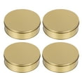 thumbnail image 4 of 4 Pcs Round Cookie Tins Xmas Nougat Peach Crisp Egg Roll Dry Fruit Plate, 4 of 7