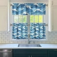 thumbnail image 3 of Kitchen Curtains 24 Inch Short - 3 Panel Set, Shark Whale Dolphin Ocean Theme, Rod Pocket Window Curtain, 100% Polyester for Nautical Farmhouse Kitchen, Easy Wash, 3 of 6