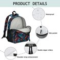 thumbnail image 4 of Mushroom and Forest Black Pattern Backpack for School, Cute School Bag with Adjustable Shoulder Straps and Padded Back, 13.8"x11.4"x6", 4 of 5