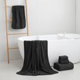 thumbnail image 4 of Juego de toallas de baño NALIVO extra grandes, 6 piezas, microfibra negra, 4 of 9