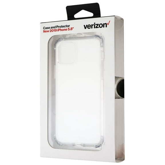 Verizon Hybrid Case and Glass Screen Protector for iPhone 11 Pro (5.8) - Clear