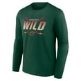 thumbnail image 2 of Men's Green Minnesota Wild Team Covert Long Sleeve T-Shirt, 2 of 3