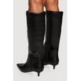 thumbnail image 3 of Women's Side Zip Pointed Toe Kitten Heel Knee High Boots, 3 of 3