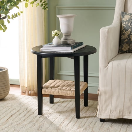 Safavieh Raki 1 Shelf Traditional Wood End Table Black