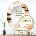 thumbnail image 3 of DESIGN ART Designart "Peach Black Symmetrical Abstractions" Cubism Modern Wall Mirror 24in.x36in., 3 of 4