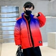 thumbnail image 4 of Kids Clothes Boys Gradient Color Coat Winter Jackets for Children Warm Thicken Hooded Parkas Cotton-Padded Windbreaker Outerwear, 4 of 6