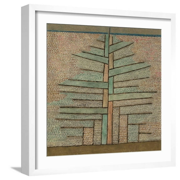 Art.com Pine Tree, 1932 Giclee Print by Paul Klee, White Frame Wall Art, 21" x 21"
