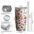 thumbnail image 6 of 20oz Tumblers Fall Footballs and Autumn Leaves Pattern Stainless Steel Vacuum Insulated Double Wall Travel Tumbler Cups Mug with Lid and Straw,Cleaning Brush for Cold & Hot Drinks, 6 of 7