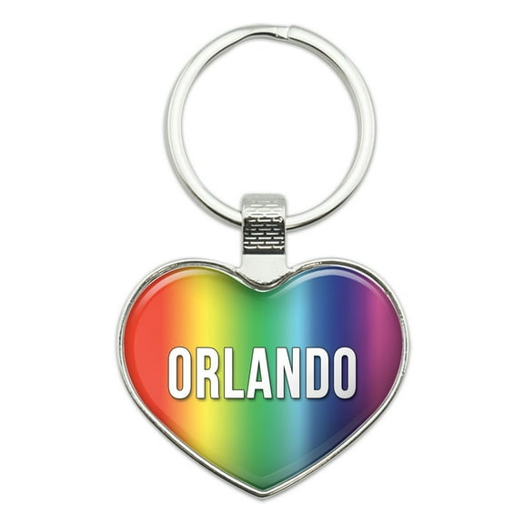 I Love Orlando Heart Metal Key Chain