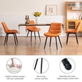 thumbnail image 6 of YOUNIKE Dining Chairs, Set of 2, Faux Leather Dining Chairs, Mid-Century Modern Upholstered Seat, No Armrests, No Wheels, Suitable for Family Living Rooms, Cafeterias, Camel, 6 of 7