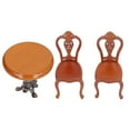 thumbnail image 2 of Dollhouse Dining Table Chair Set Mini Size Nostalgic Birch Alloy Toy Table Chair Model For Play House 1/12, 2 of 8