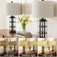 thumbnail image 4 of Maxax 25'' Glass Table Lamp Set of 2, Traditional Black Lamp sets with USB Port & Type C for Living Room Bedroom, 4 of 6