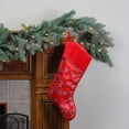 thumbnail image 2 of Northlight 20.5" Red and Silver Glittered Floral Shadow Cuffed Christmas Stocking, 2 of 3