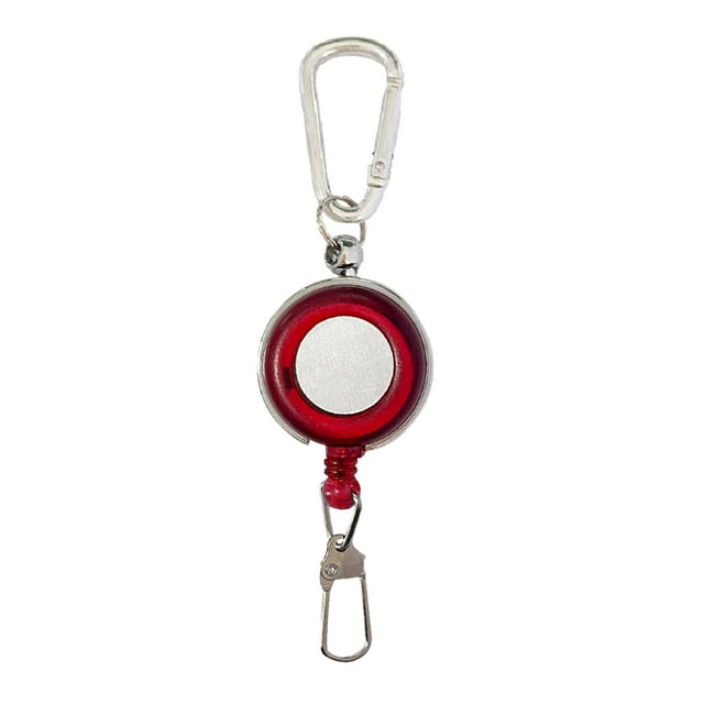 KLKCMS Belt Clip Badge Holder Reel Backpacking Camping Workers Retractable Keychain Red
