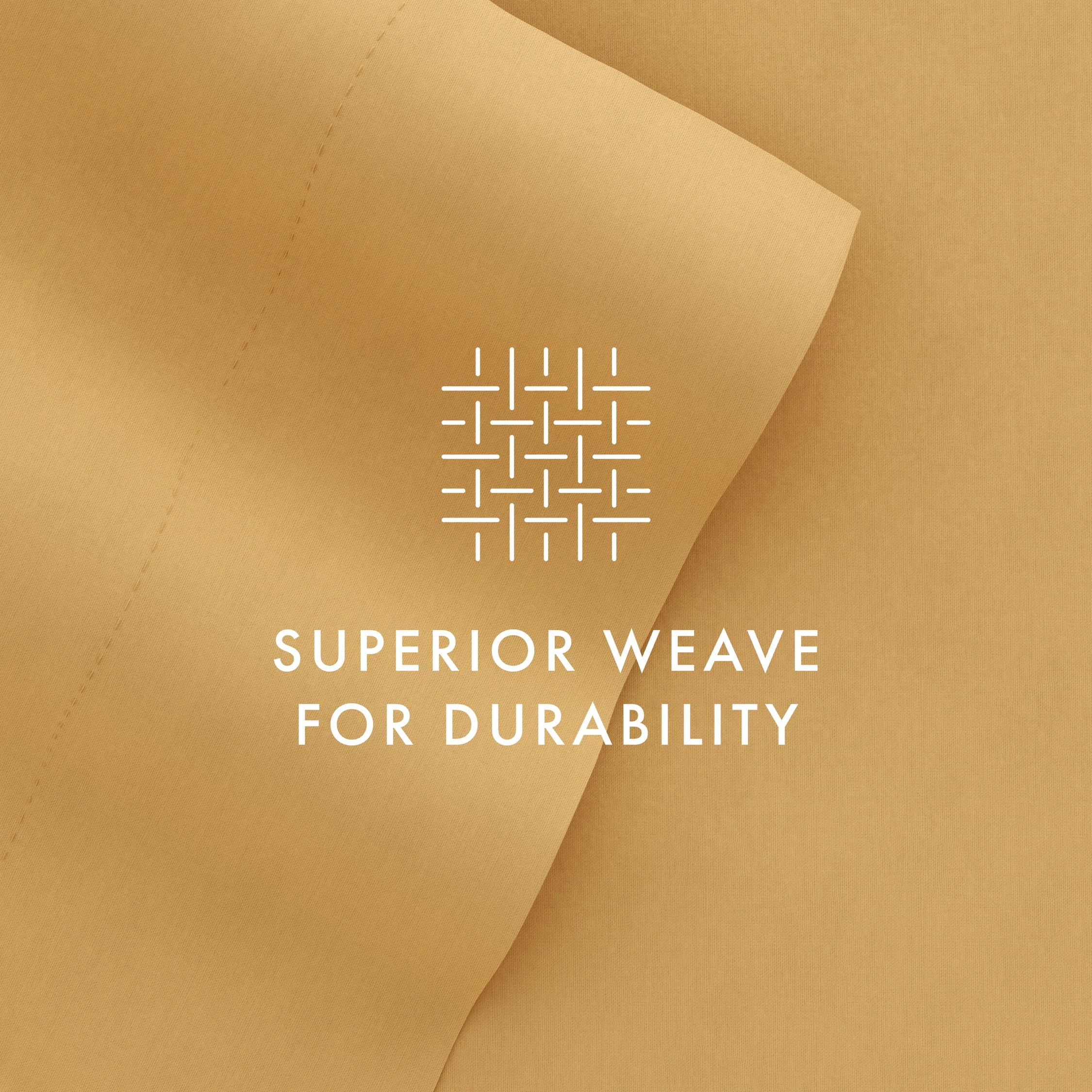 Noble Linens 4 Piece Solid Microfiber Bed Sheet Set, Gold, California King