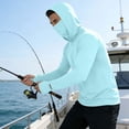 thumbnail image 4 of Men's UPF 50+ Sun Protection Hooded Shirt with Mask Sun Protection Long Sleeve Shirts Rash Guard, 4 of 8