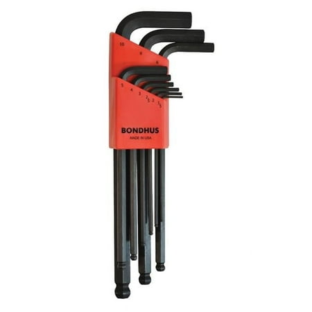 Bondhus BHS-10999 Metric Long Ball End L-Wrenches - 9 Piece