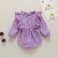 thumbnail image 2 of Felwors Barboteuse à Manches Longues d'Automne en Coton Uni pour Bébés Filles, Justaucorps, Vêtements, 2 of 4