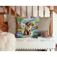 thumbnail image 3 of Tibetan Mastiff Spring Path Throw Pillow 14 in x 14 in, 3 of 4