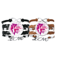 thumbnail image 1 of Sax Jazz Music Culture Pattern Bracelet Hand Strap Leather Rope Wristband Double Set, 1 of 3