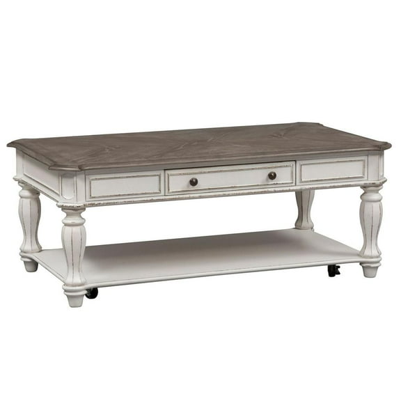 Magnolia Manor White Rectangular Cocktail Table
