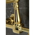 thumbnail image 3 of Kingston Brass KS1267WLL Willshire Double-Handle Wall-Mount Bridge Kitchen Faucet, Brushed Brass, 3 of 7