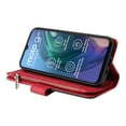 thumbnail image 5 of Multifunctional Case for Motorola Moto G10,Card Slots[RFID Blocking],Durable Flip Folio Kickstand Magnetic Closure Leather Zipper Wallet Wrist Strap Shockproof Case for Motorola Moto G10, Red, 5 of 12