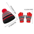 thumbnail image 2 of SGFCWSX Kids Cold Weather Hat Scarf Gloves Set Boys and Girls Fleece Lined Knit Ribbed Gloves Child Warm Beanie Caps 3 Piece Sets Red Free Size, 2 of 5