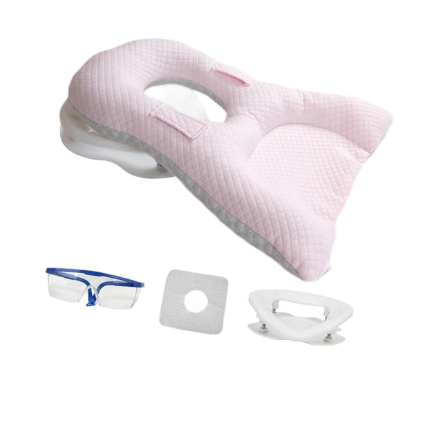 Almohada boca abajo, cómoda, con soporte para el cuello, para siestas, transpirable, para dormir boca abajo Rosa