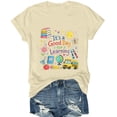 thumbnail image 6 of Women's Graphic Short Sleeve Teacher T-Shirt Butter T Shirt Teach Tshirt Cute Teacher Life Shirts Special Education Tee Inspirational Tops Beige,L, 6 of 7