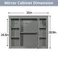thumbnail image 7 of 36" Bathroom Vanity Set with Resin Sink and Wall Mounted Mirror Cabinet, Modern Freestanding Single Cabinet Combo with Storage Shelves & 2 Drawers & 2 Soft Closing Doors, Vintage Handles, Gray, 7 of 7