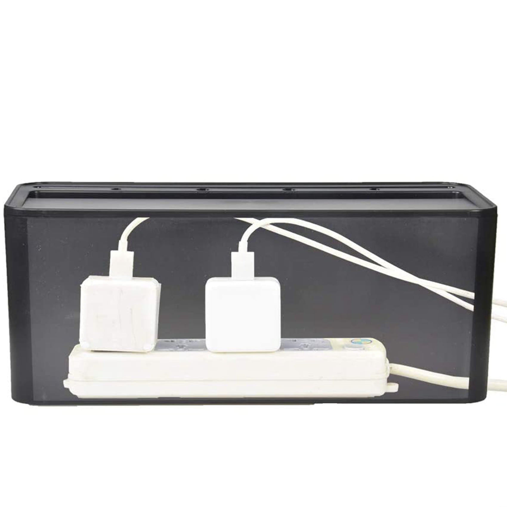 2X Cable Management Box for Desk and Power Strip Solutions(Black)