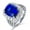 Blue, variant on Women's Platinum Plated Cushion Cut 5CT Simulated Emerald Birthstone Green Cubic Zirconia Rings Adjustable (Green)