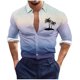 thumbnail image 2 of Blusa y camisa de manga larga con cuello vuelto para hombre, estilo casual, a la moda, con botones estampados, blusa de manga larga con cuello vuelto, camisetas de poliéster para hombre, 2 of 5