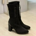 thumbnail image 4 of POROPL Mid Calf Boots for Women Lace Up Sock Shoes,Womens Boots Size 9, 4 of 7