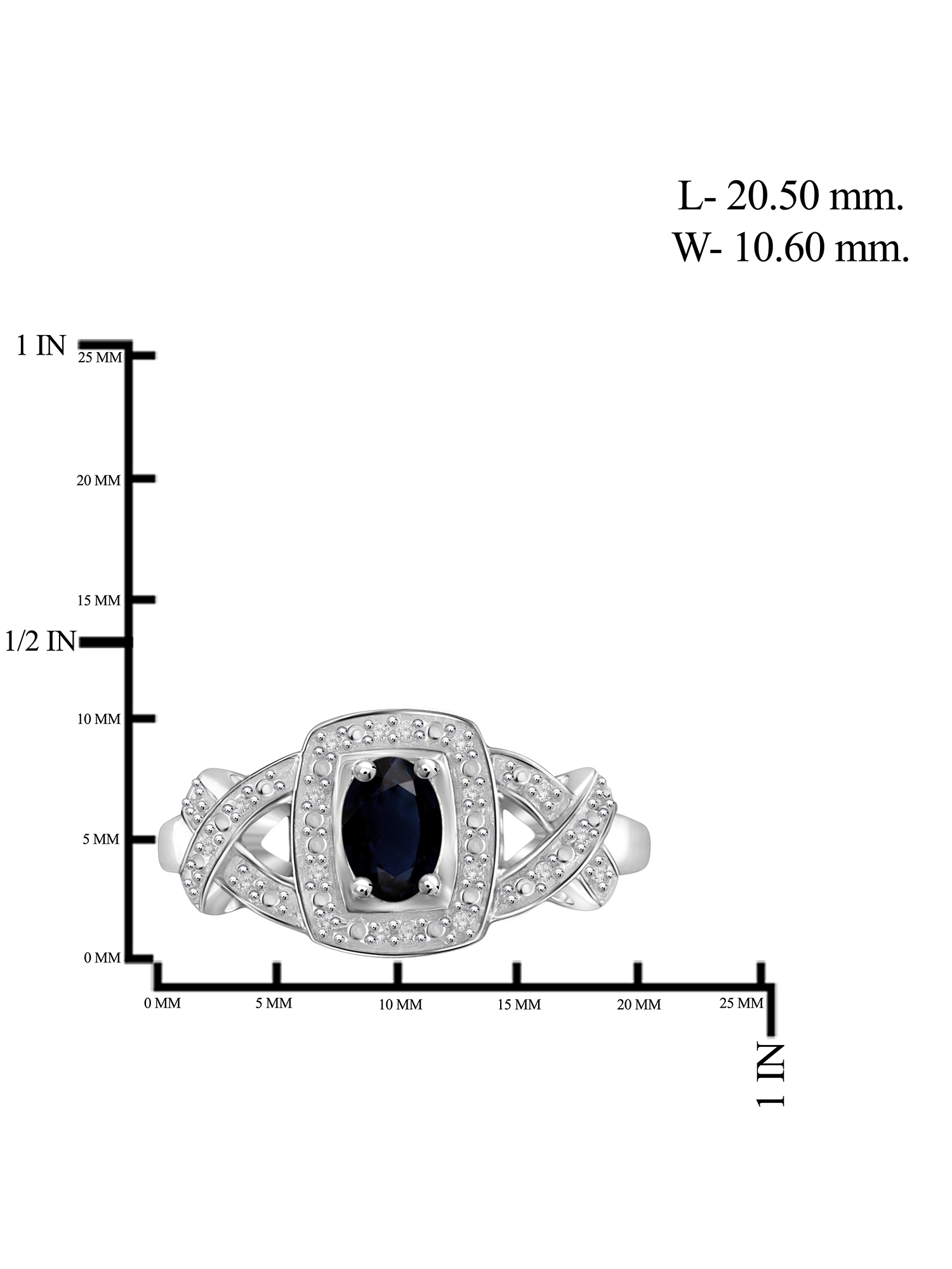 JewelersClub Sapphire Ring Birthstone Jewelry – 0.65 Carat Sapphire 0.925 Sterling Silver Ring Jewelry with White Diamond Accent – Gemstone Rings with Hypoallergenic 0.925 Sterling Silver Band