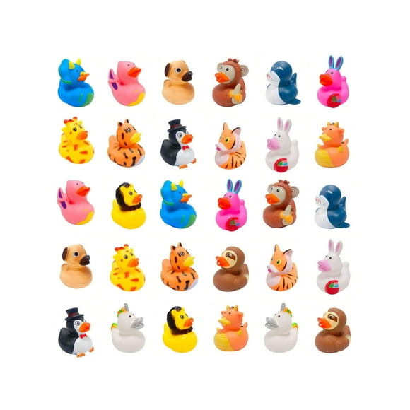 Animals Rubber Ducks For Jeeps Ducking - 2" Bulk Floater Duck Bath Toy Assortment - Party Favors, Birthdays, Bath Time, And More (Random)