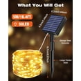 thumbnail image 6 of Outdoor Solar String Lights, 5M Solar Outdoor Fairy Lights with 8 Lighting Modes, IP65 Waterproof Solar Lights for Tree, Yard, Balcony Decoration (Warm White), 6 of 8