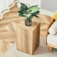 thumbnail image 3 of Gzxs Modern Farmhouse Slim Side Table, Natural Wood Finished Couch Side Table, Bedside End Desk Nightstand, for Bedroom Small Space, 12"L x 12"W x 19.6"H, 3 of 8