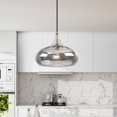 thumbnail image 4 of Livex Lighting 11" 1-Light Smoke Glass & Metal Single Pendant in Brushed Nickel, 4 of 10