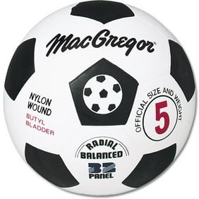 MacGregor® Black and White Rubber Soccer Ball, Size 5