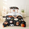 thumbnail image 2 of Erosebridal Ball Games Kids Twin Bedding,Football Sport American Rugby Print Baseball Lovers Duvet Cover Set,Reversible 2 Pieces,No Comforter, 2 of 6