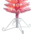 thumbnail image 3 of Haute Decor Pink 4 Foot Tall Slim Pre Lit Cotton Candy Flocked Christmas Tree with  50 Clear Lights,  PINK,  includes white metal folding stand, 3 of 4