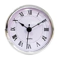 thumbnail image 1 of Inserto de reloj de cuarzo, redondo, retro, fácil de leer, diámetro de orificio de 3,0 pulgadas (76 mm) Romano de borde argentino, 1 of 8