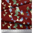 thumbnail image 3 of Soimoi Red Cotton Cambric Fabric Triangle Art Geometric Decor Fabric Printed Yard 42 Inch Wide, 3 of 3