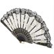 thumbnail image 4 of Abanico Europeo Mano Encaje Rosa Flor Dorada Abanico Plegable Fiesta De Baile Fanblack, 4 of 7